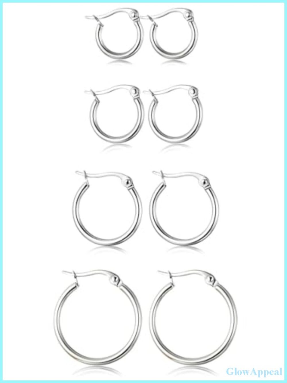 4 Pairs Stainless Steel Gold Plated Huggie Hoop Earrings Set for Women Multiple